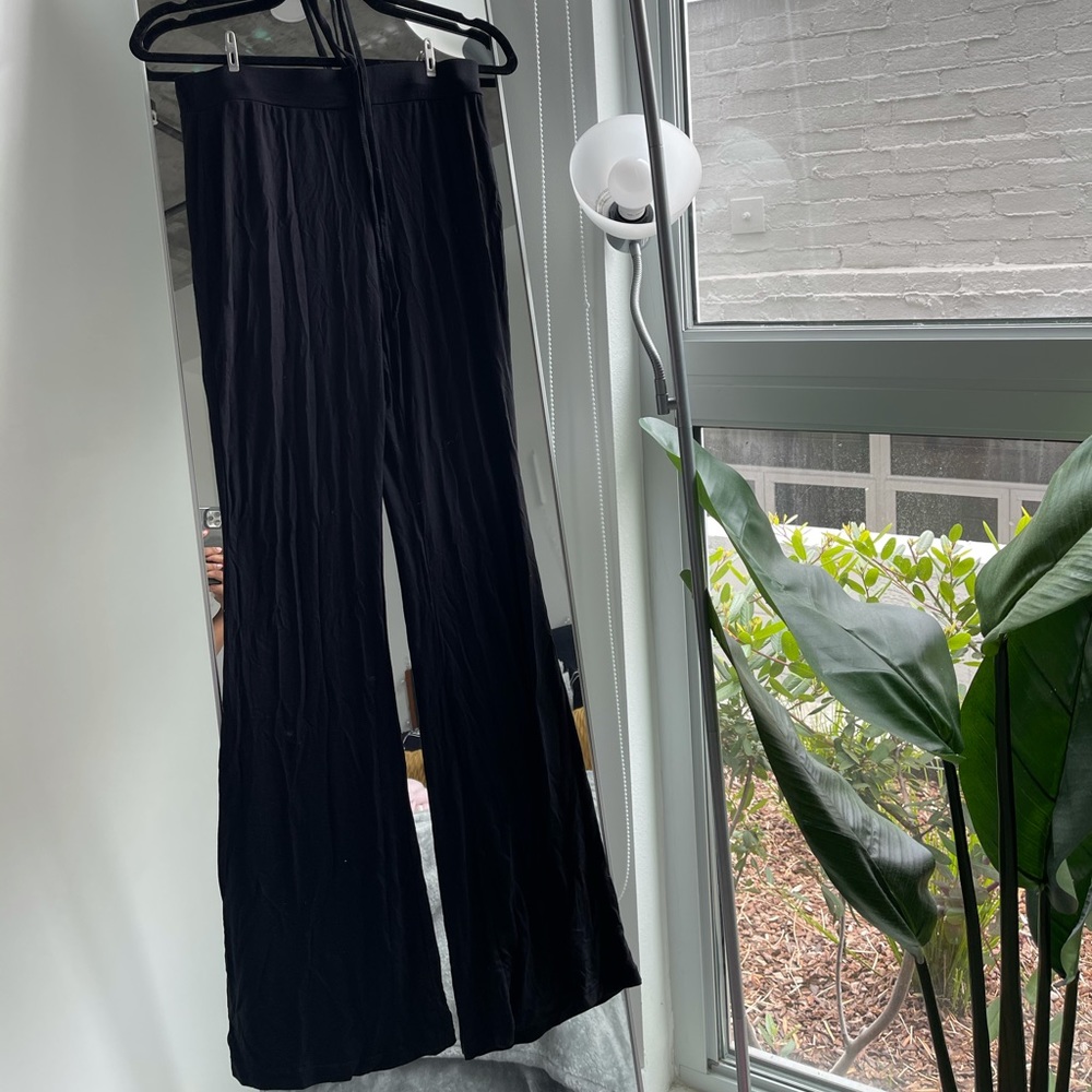 Tie Back Flare Leg Pants